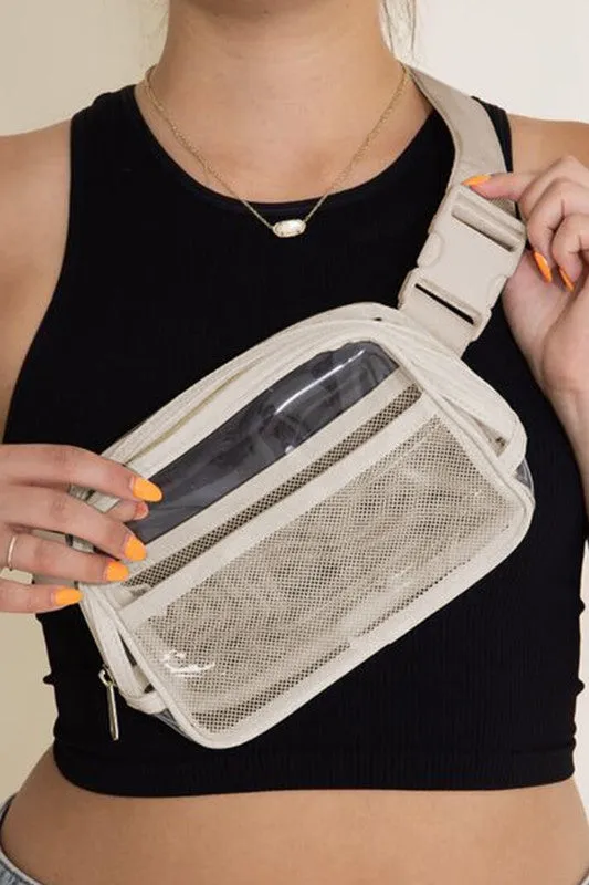 Adjustable Straps Zipper Clear Waist Bag