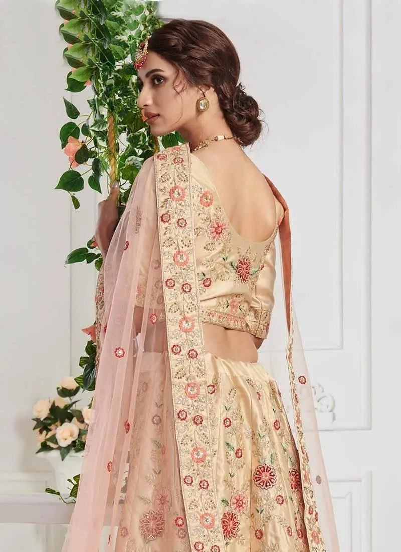 Admirable Ivory Cream Color Silk Base Lehenga Choli