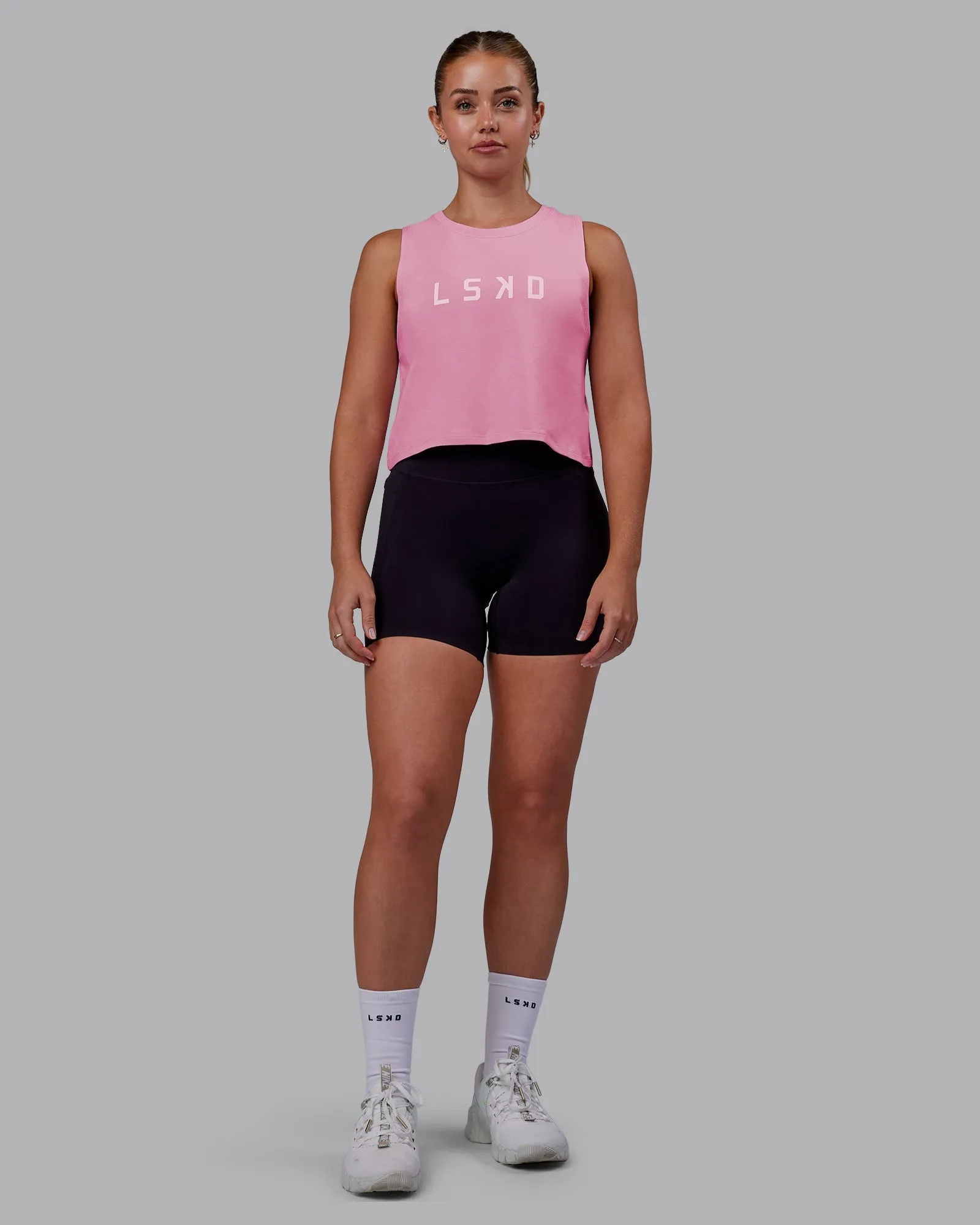 Agile FLXCotton Tank - Bubblegum-White