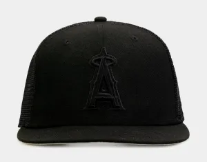 Anaheim Angels Blackout 9Fifty Trucker Mens Hat (Black)