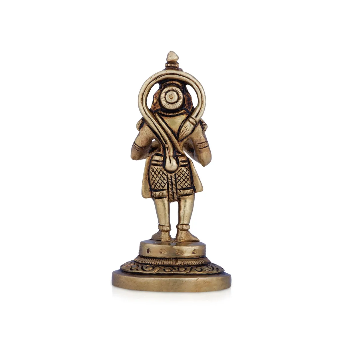 Anjaneya Statue - 3.5 x 1.5 Inches | Antique Brass Idol/ Hanuman Statue for Pooja/ 150 Gms Approx