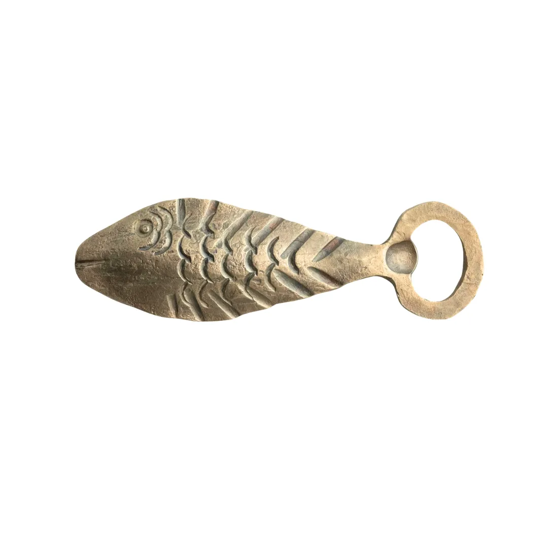 Antique Brass Fish Bottle Opener