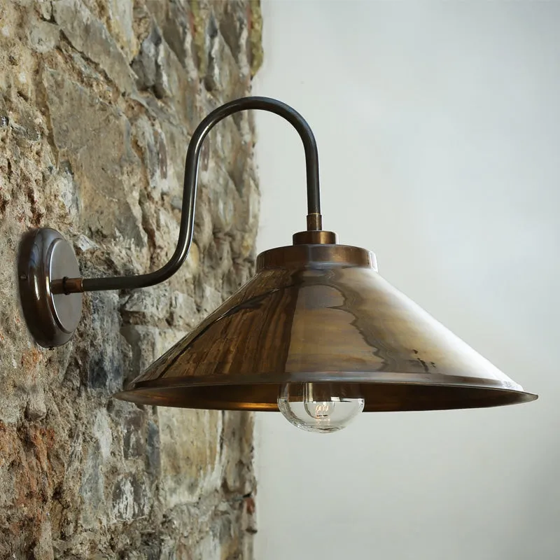 Antique Brass Gooseneck Wall Light