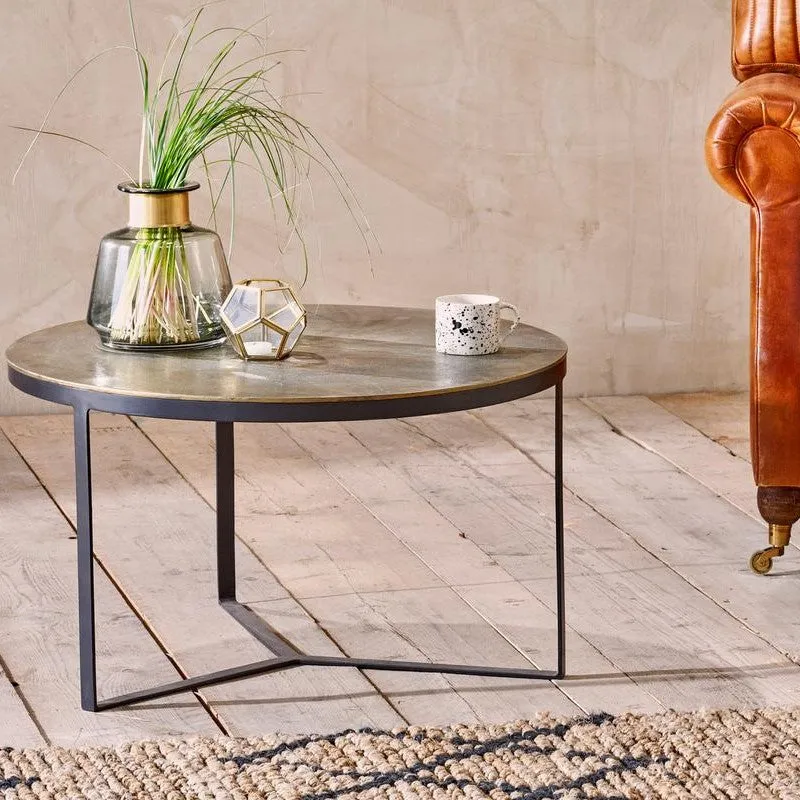 Antiqued Brass Coffee Table