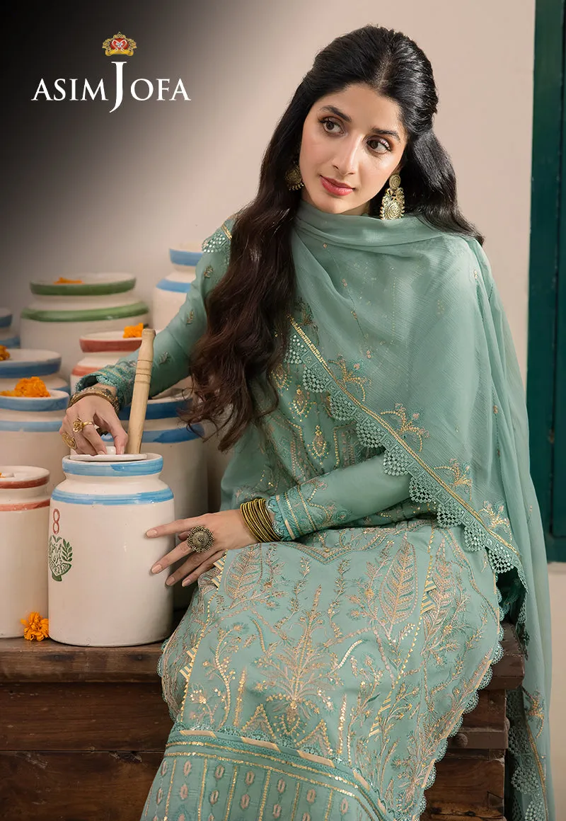 Asim Jofa Shadow Work Lawn Silk Collection – AJSW-25