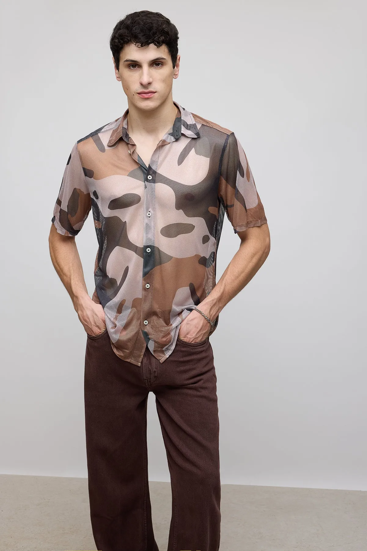 Basic Camo Mesh Shirt