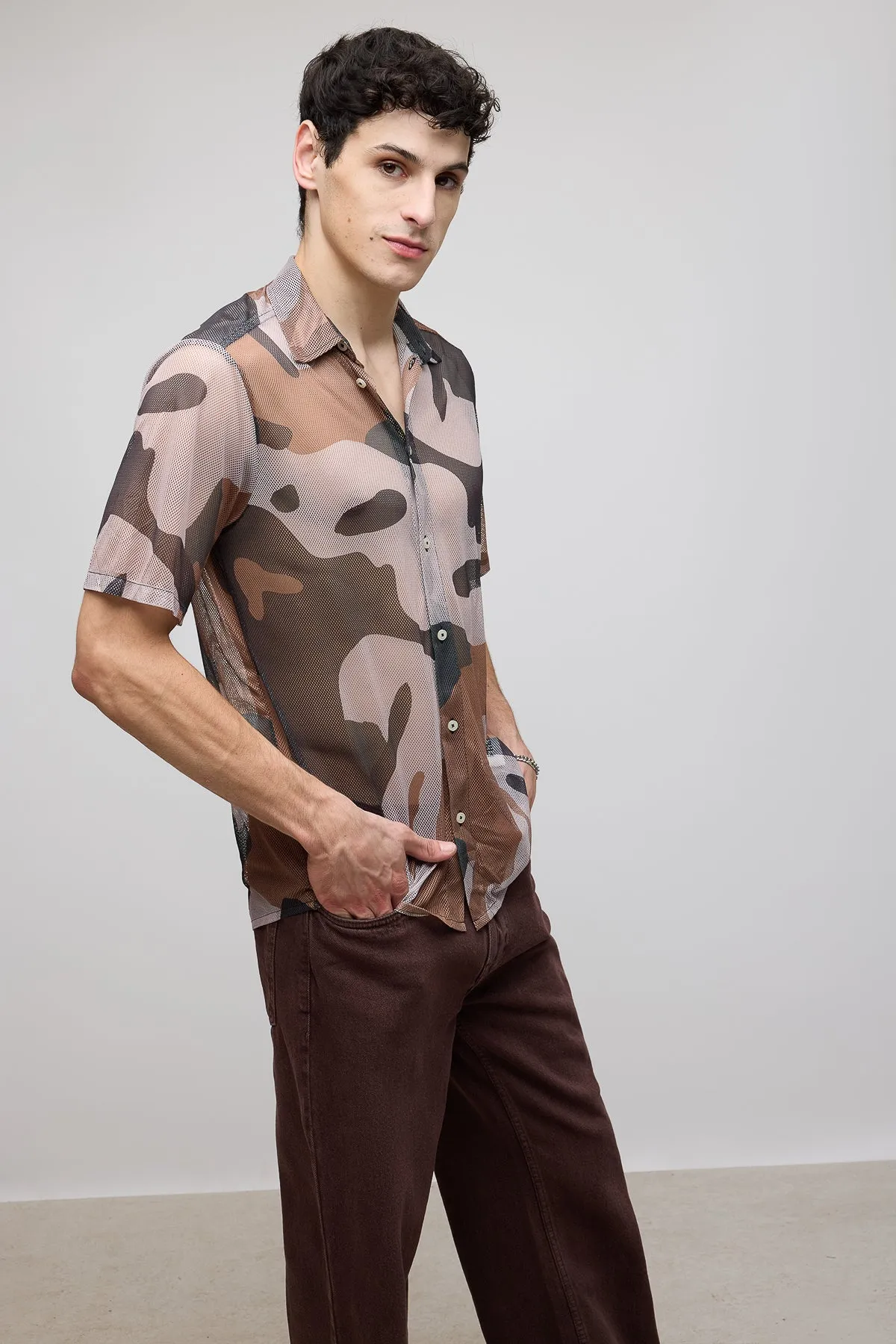 Basic Camo Mesh Shirt