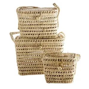 Basket Palm Leaves Set of 3