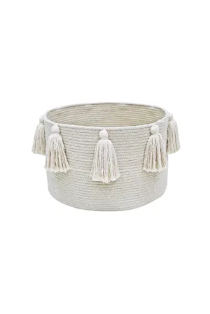 BASKET TASSELS NATURAL