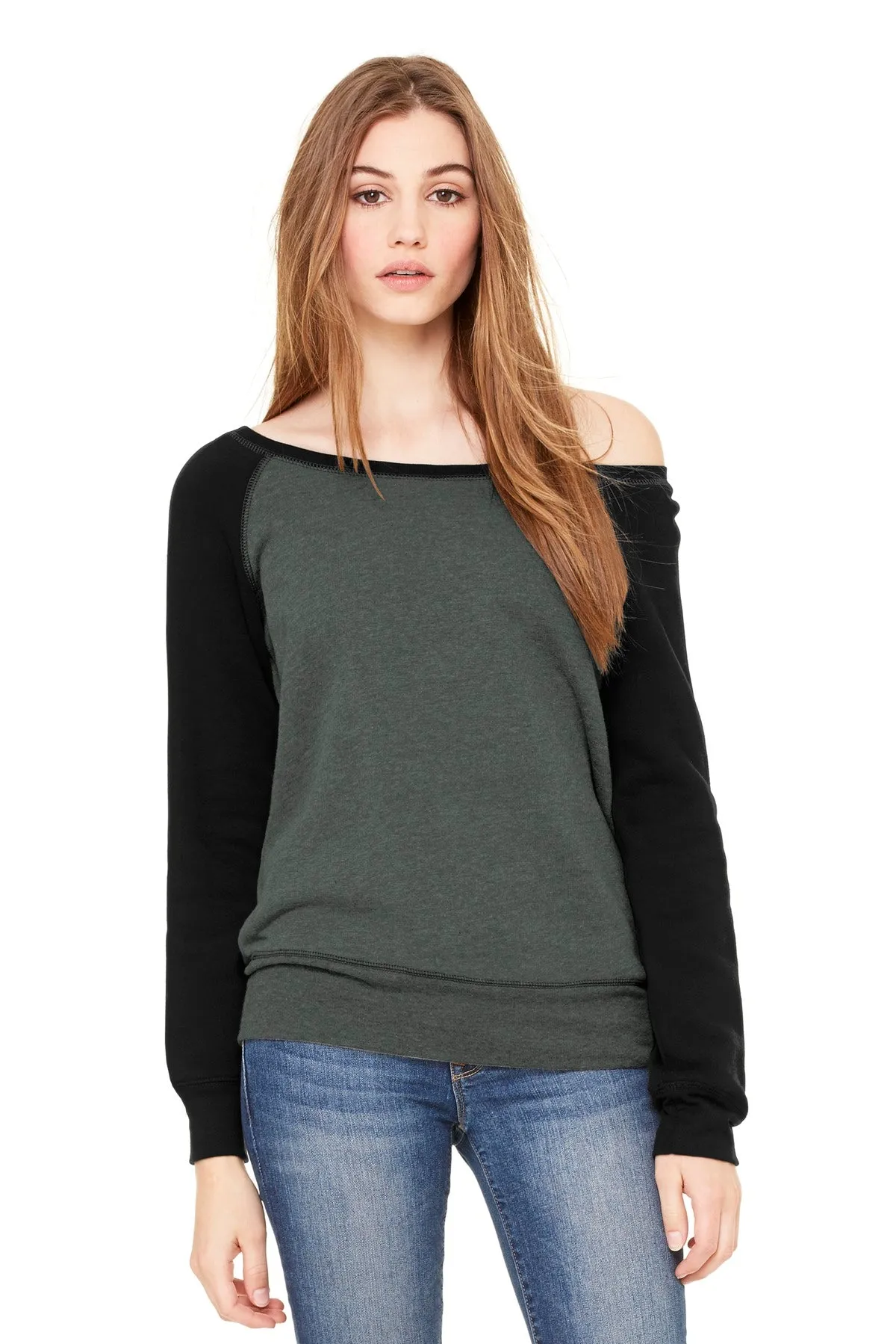 BELLA CANVAS ® Women's Sponge Fleece Wide-Neck Sweatshirt. BC7501