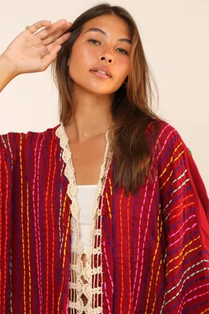 BILA ANGEL WING EMBROIDERED KIMONO DUSTER