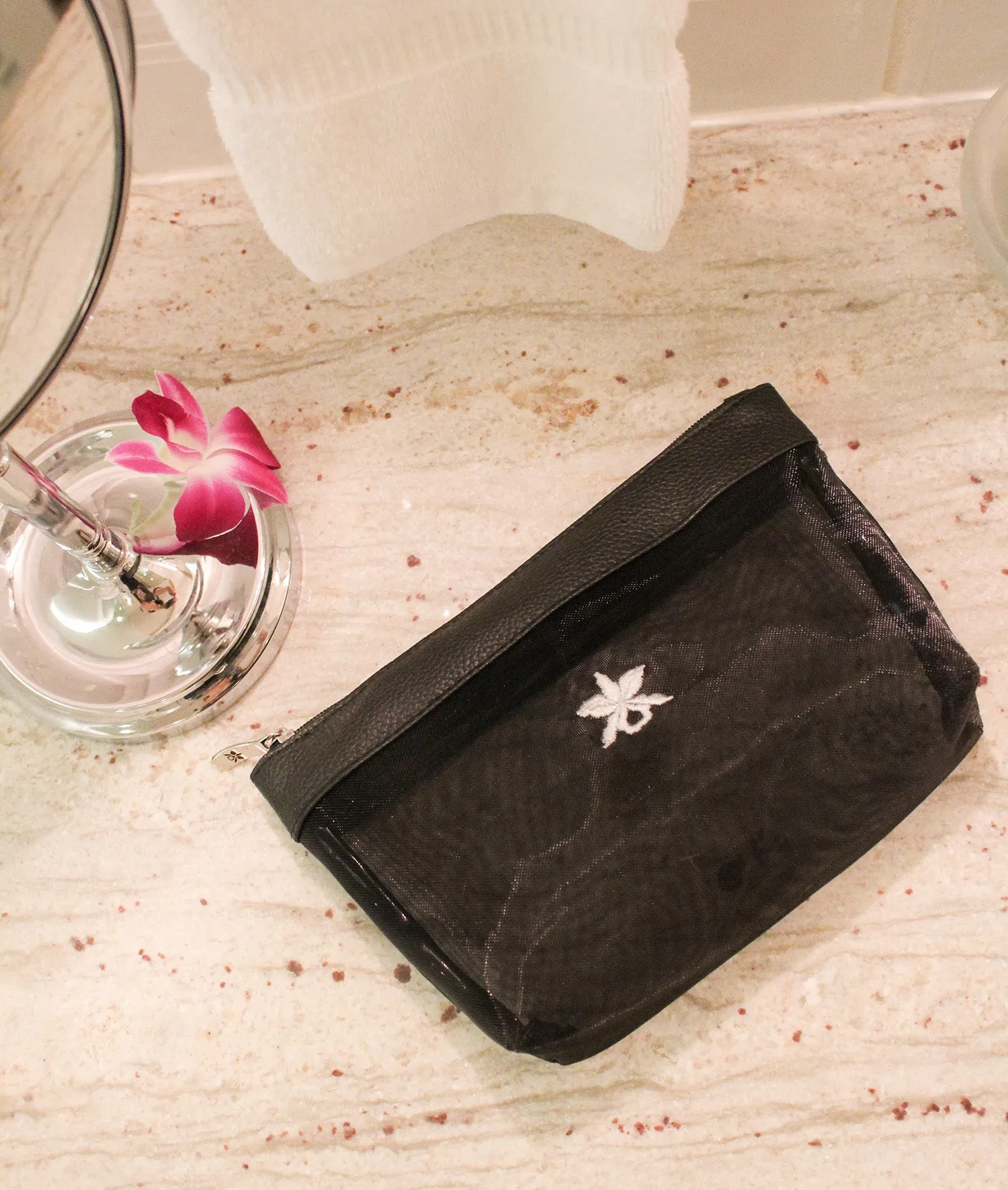 Black Mesh Cosmetic Pouch