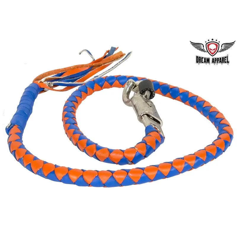 Blue & Orange Get Back Whip For Motorcycles