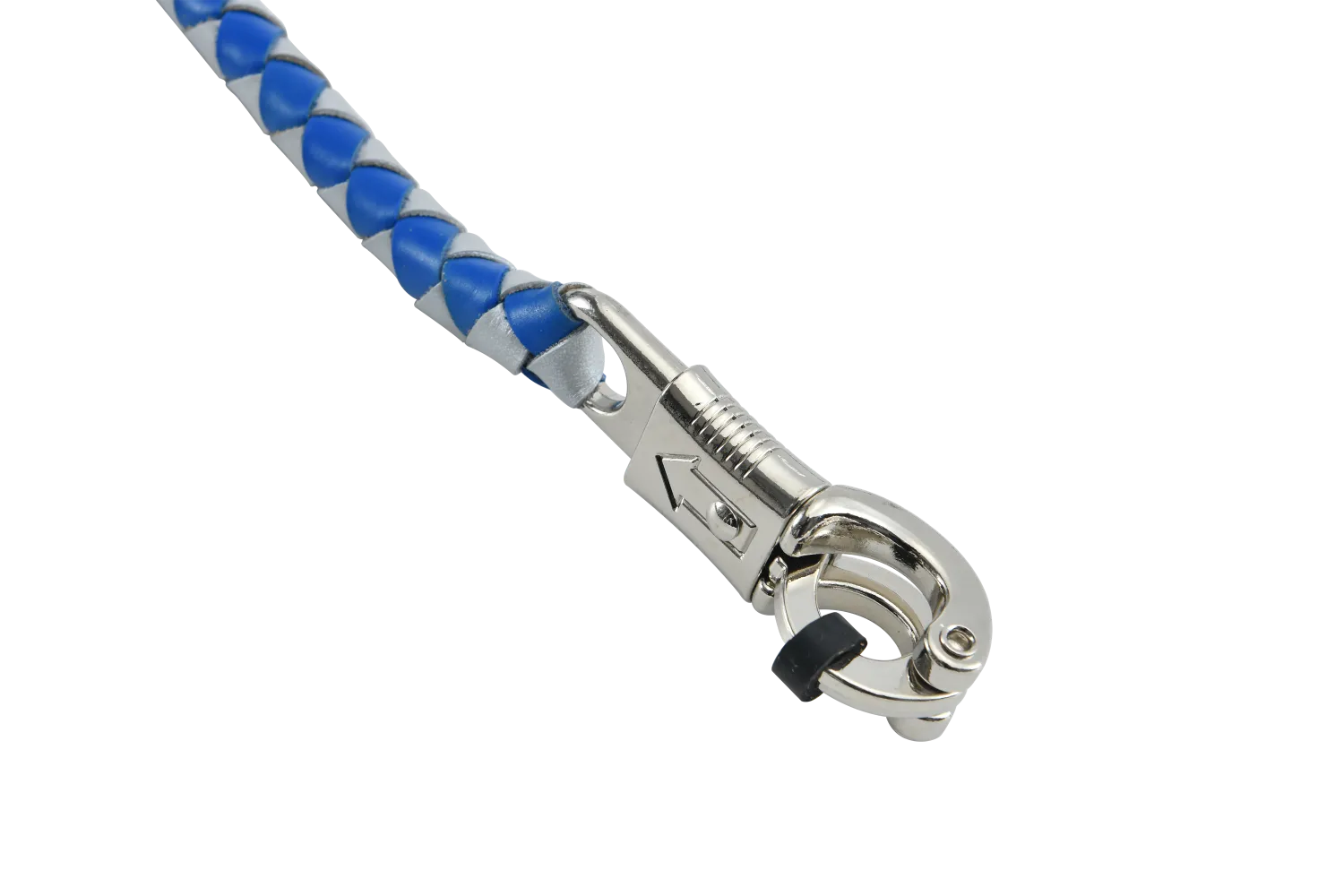 Blue and Silver Hand-Braided Leather Get Back Whip