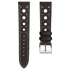 Boutsen Racing Handmade Patina Leather Watch Strap - Chocolate Brown