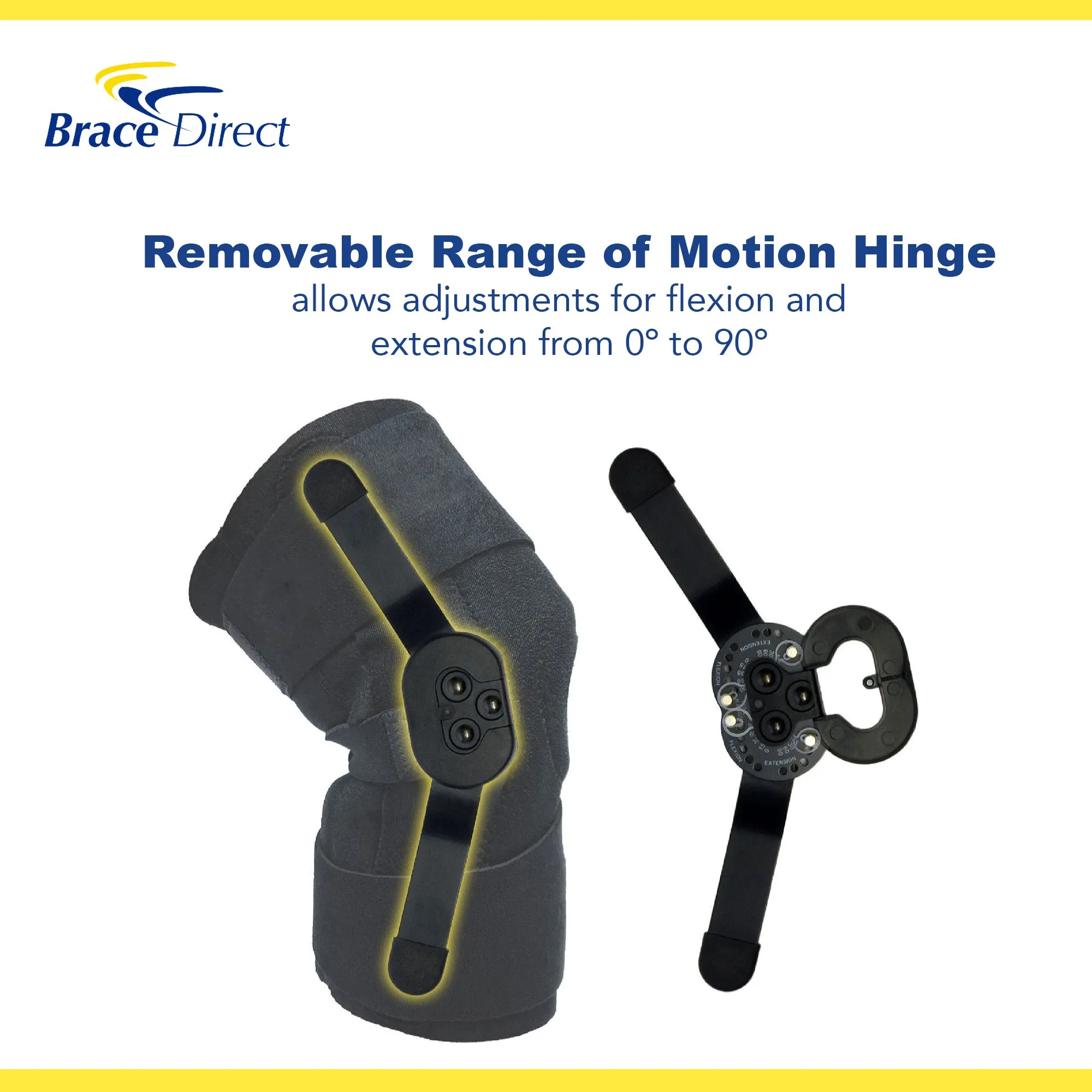 Brace Direct Hinged Knee Brace for Arthritis & Ligament Support - Adjustable ROM Knee Pain Relief