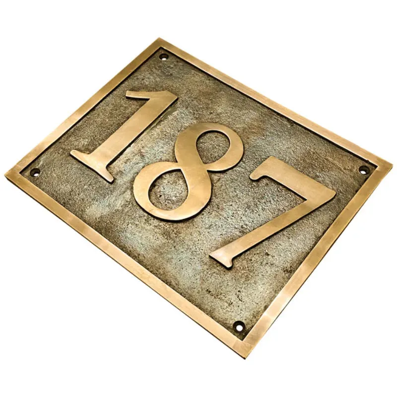 Brass House Number Plaque Plate BNP86