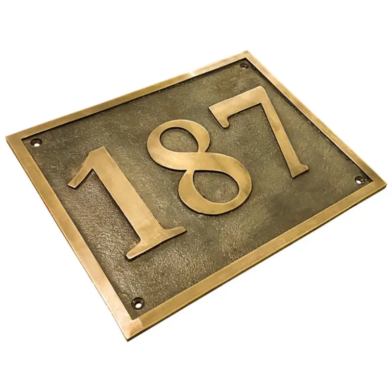 Brass House Number Plaque Plate BNP86