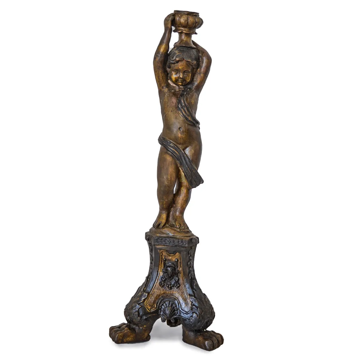 Bronze Cherub Candleholder