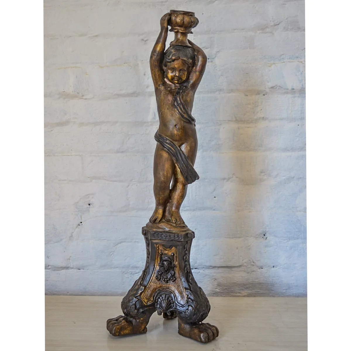 Bronze Cherub Candleholder