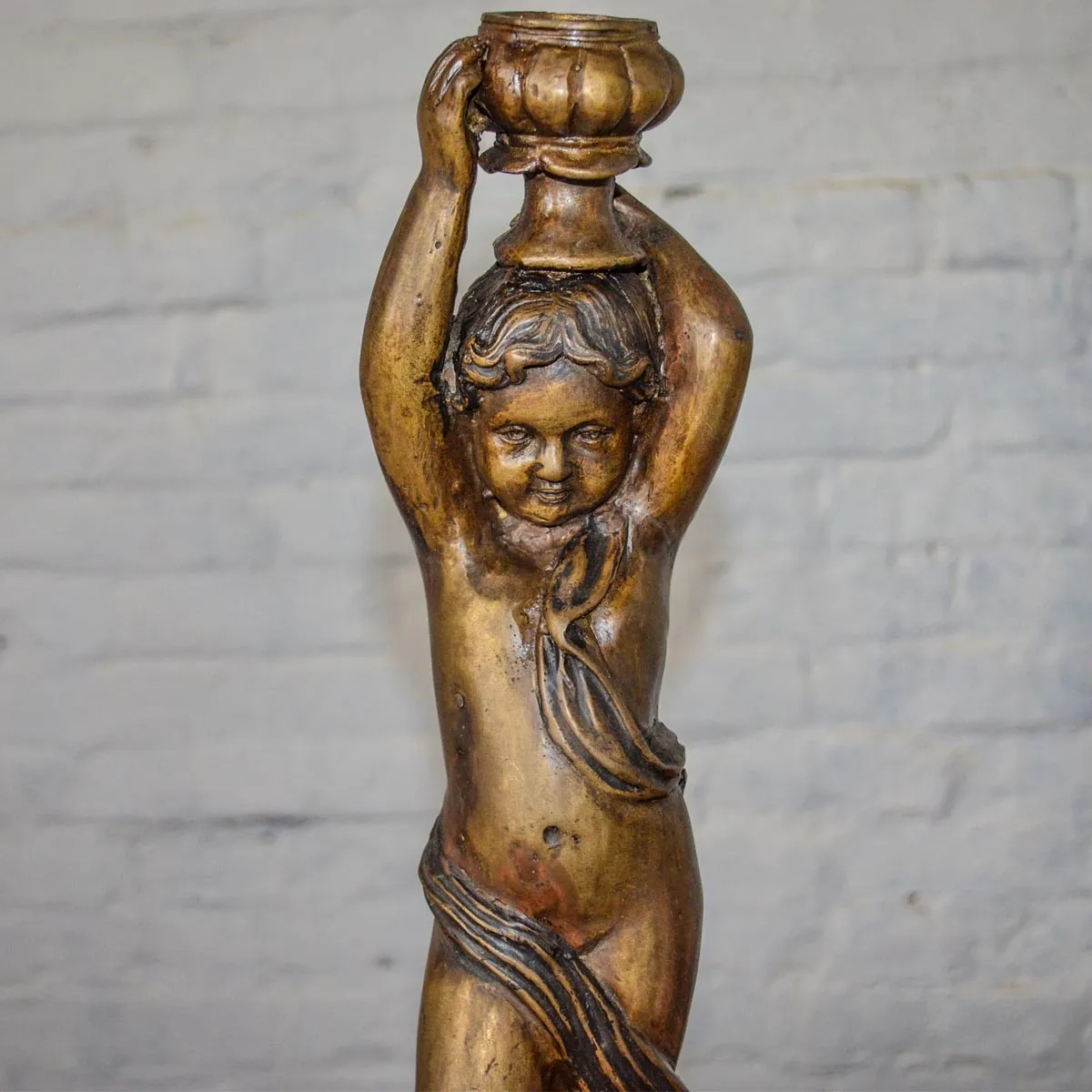 Bronze Cherub Candleholder