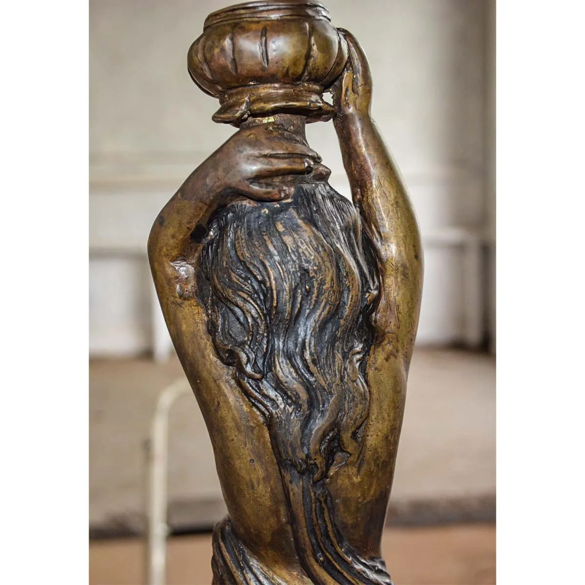 Bronze Cherub Candleholder