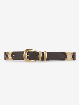 Brown leather cowboy belt