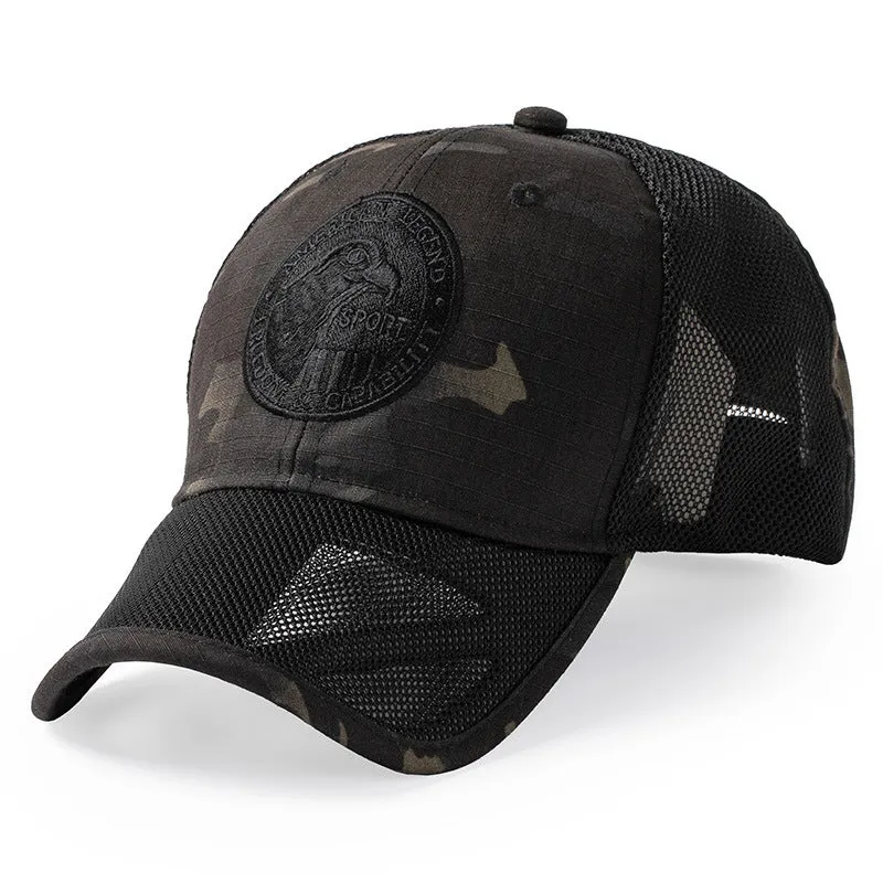 CAMO EYE BREATHABLE EMBROIDERED DUCK TONGUE HAT