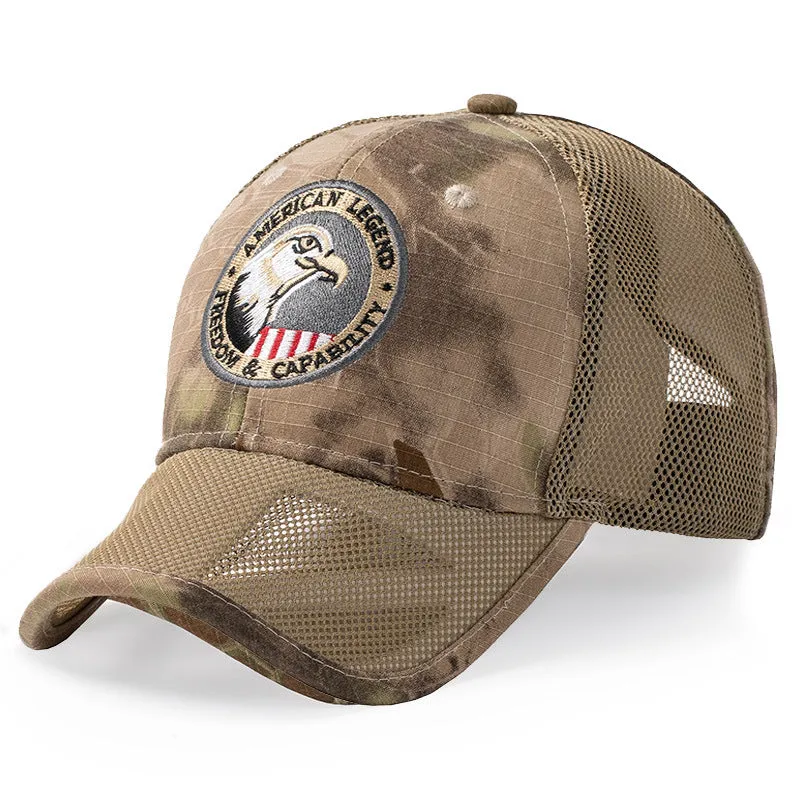 CAMO EYE BREATHABLE EMBROIDERED DUCK TONGUE HAT