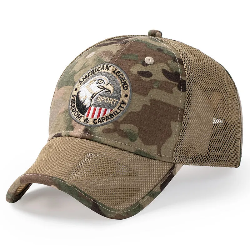 CAMO EYE BREATHABLE EMBROIDERED DUCK TONGUE HAT