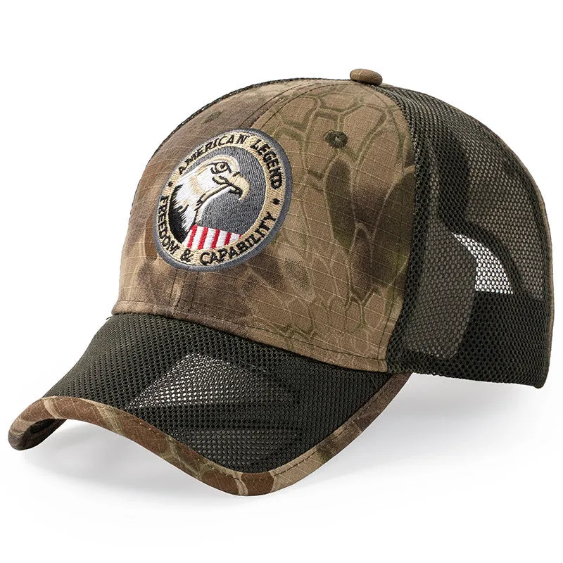 CAMO EYE BREATHABLE EMBROIDERED DUCK TONGUE HAT