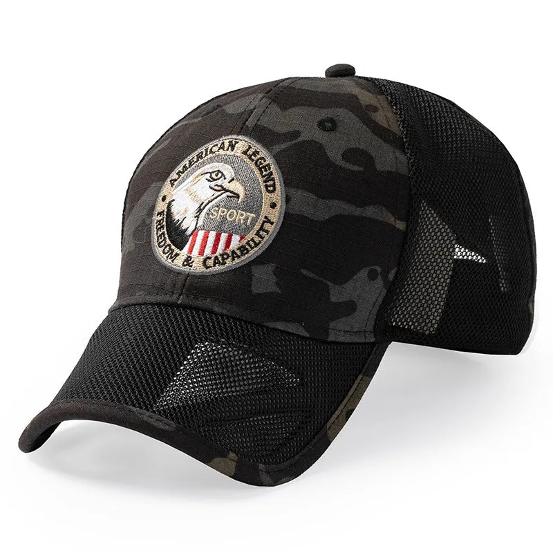 CAMO EYE BREATHABLE EMBROIDERED DUCK TONGUE HAT