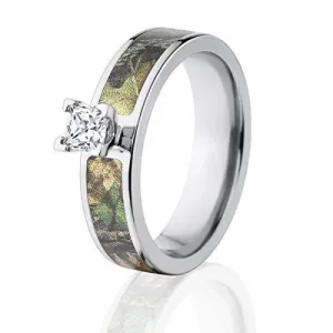 Camo Rings, Mossy Oak New Break Up w/ 1/2 CTW 14k Prong Setting