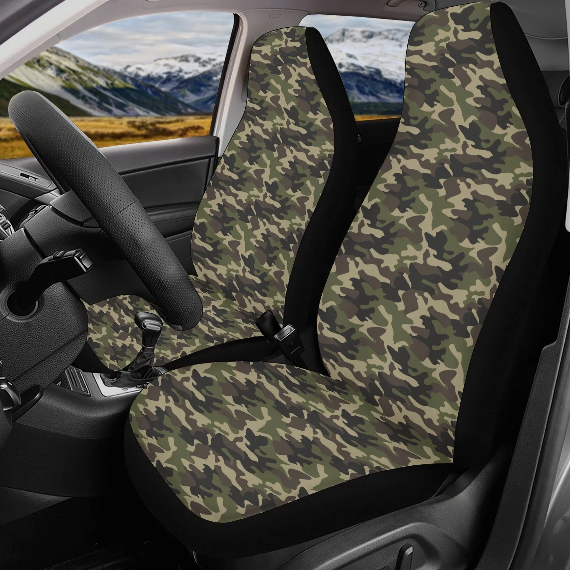 Camouflage Vehicle Seat Cover Set