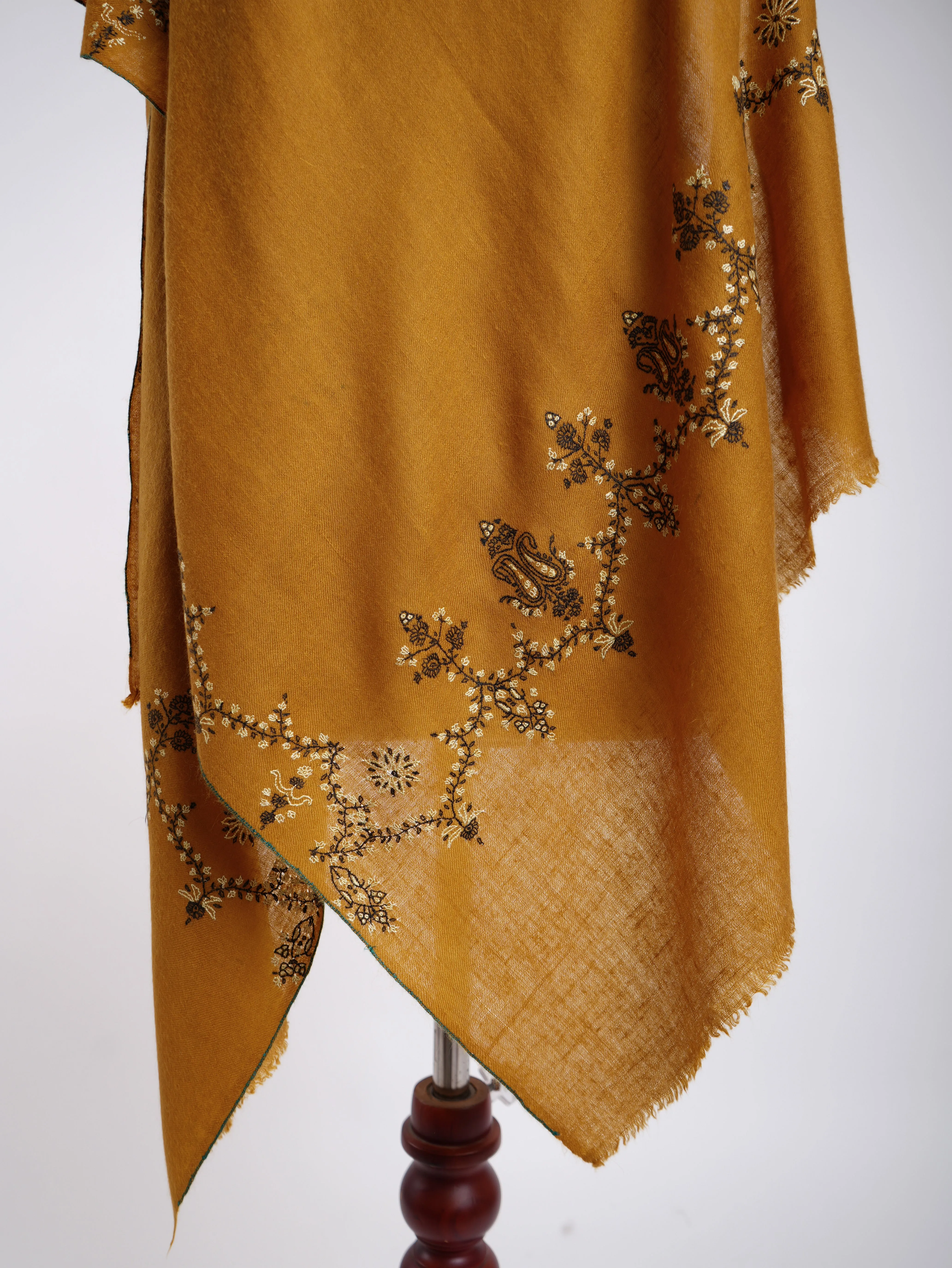 Cashmere Sozni Embroidered Indian Scarf