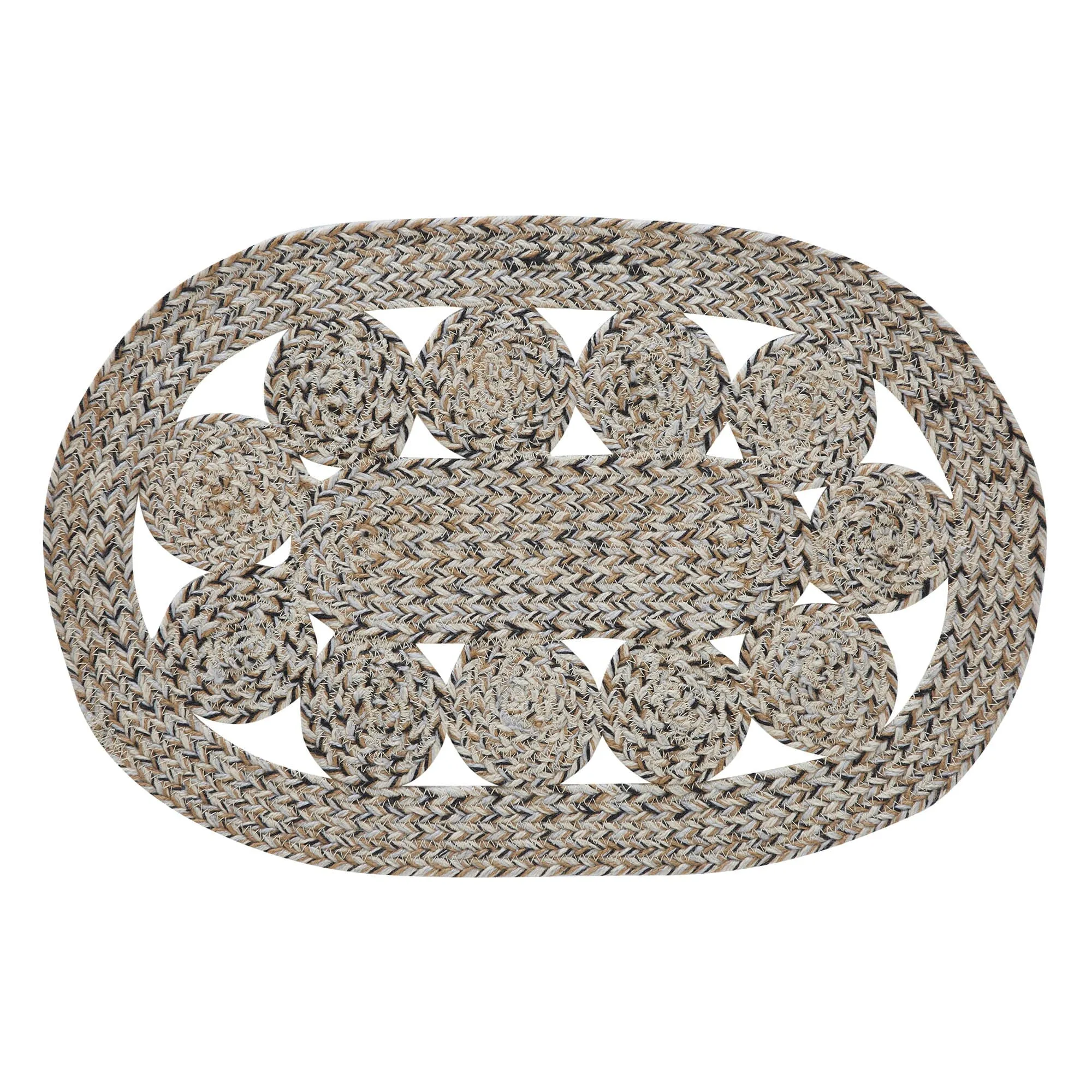 Celeste Blended Pebble Indoor/Outdoor Braided Oval Placemat 13x19"