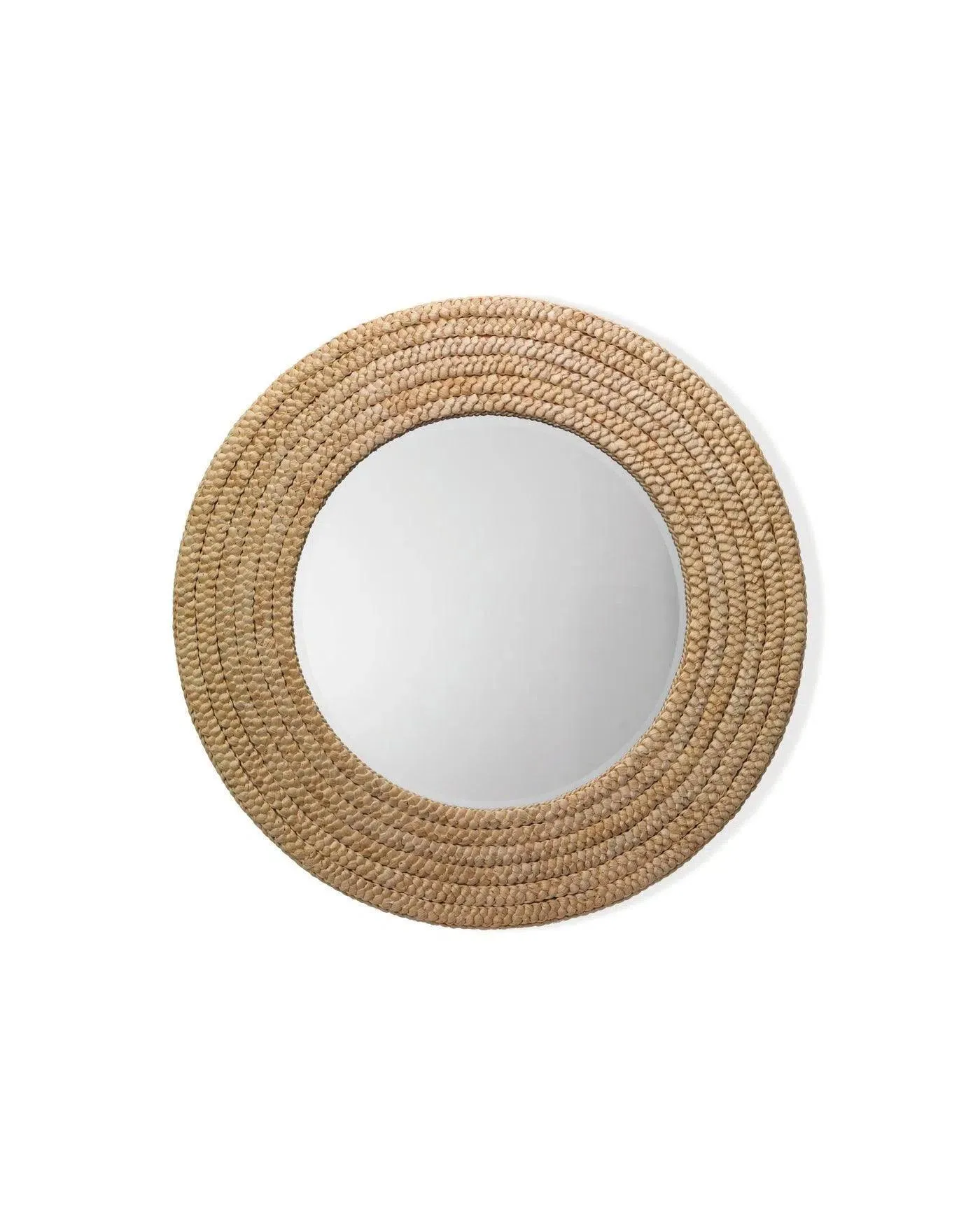 Coastal Style Round Seagrass Hand-Woven Meadow Wall Mirror