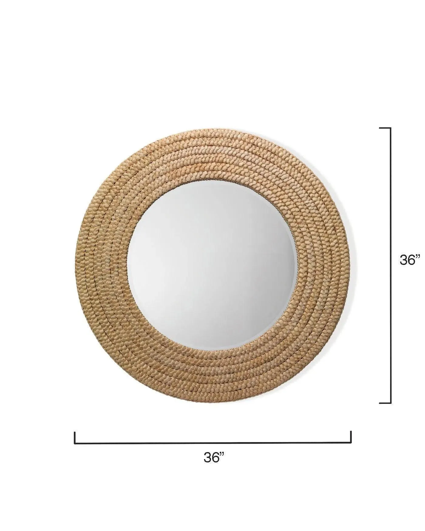 Coastal Style Round Seagrass Hand-Woven Meadow Wall Mirror