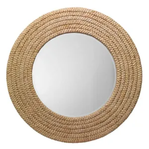 Coastal Style Round Seagrass Hand-Woven Meadow Wall Mirror