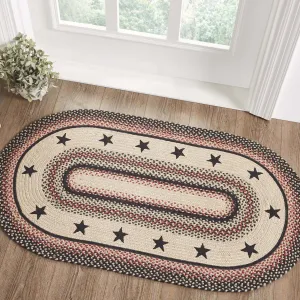 Colonial Star Oval Braided Rug 27x48" - with Pad