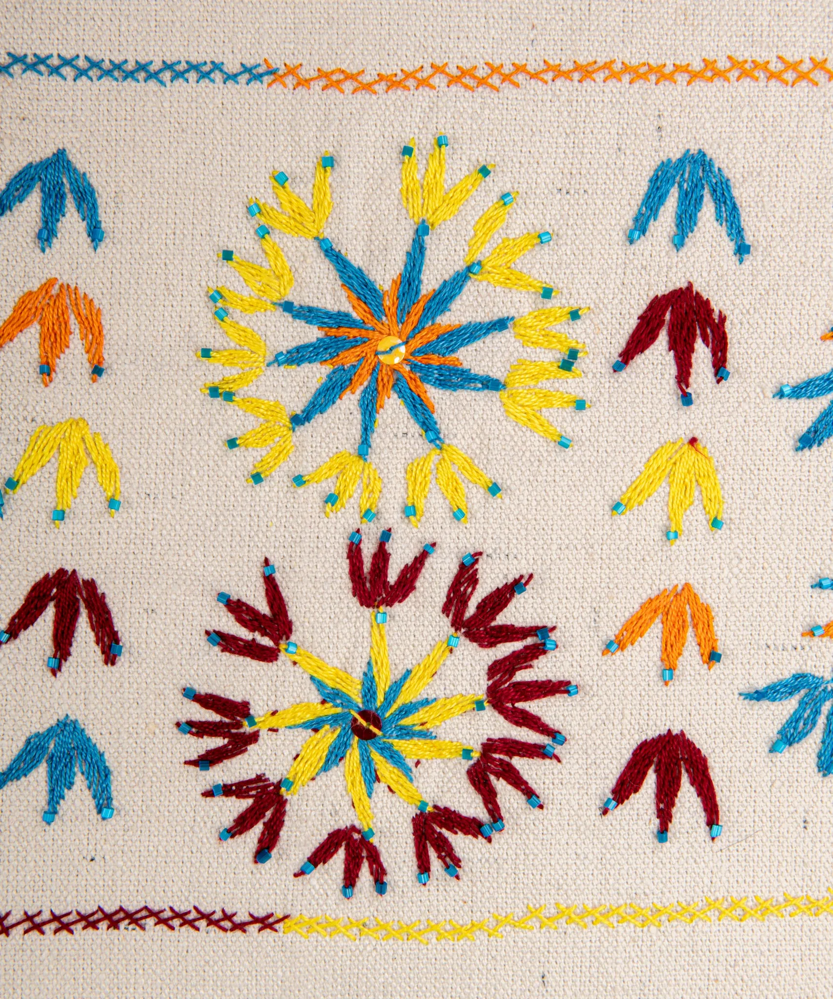 Colorful Embroidered Cushion