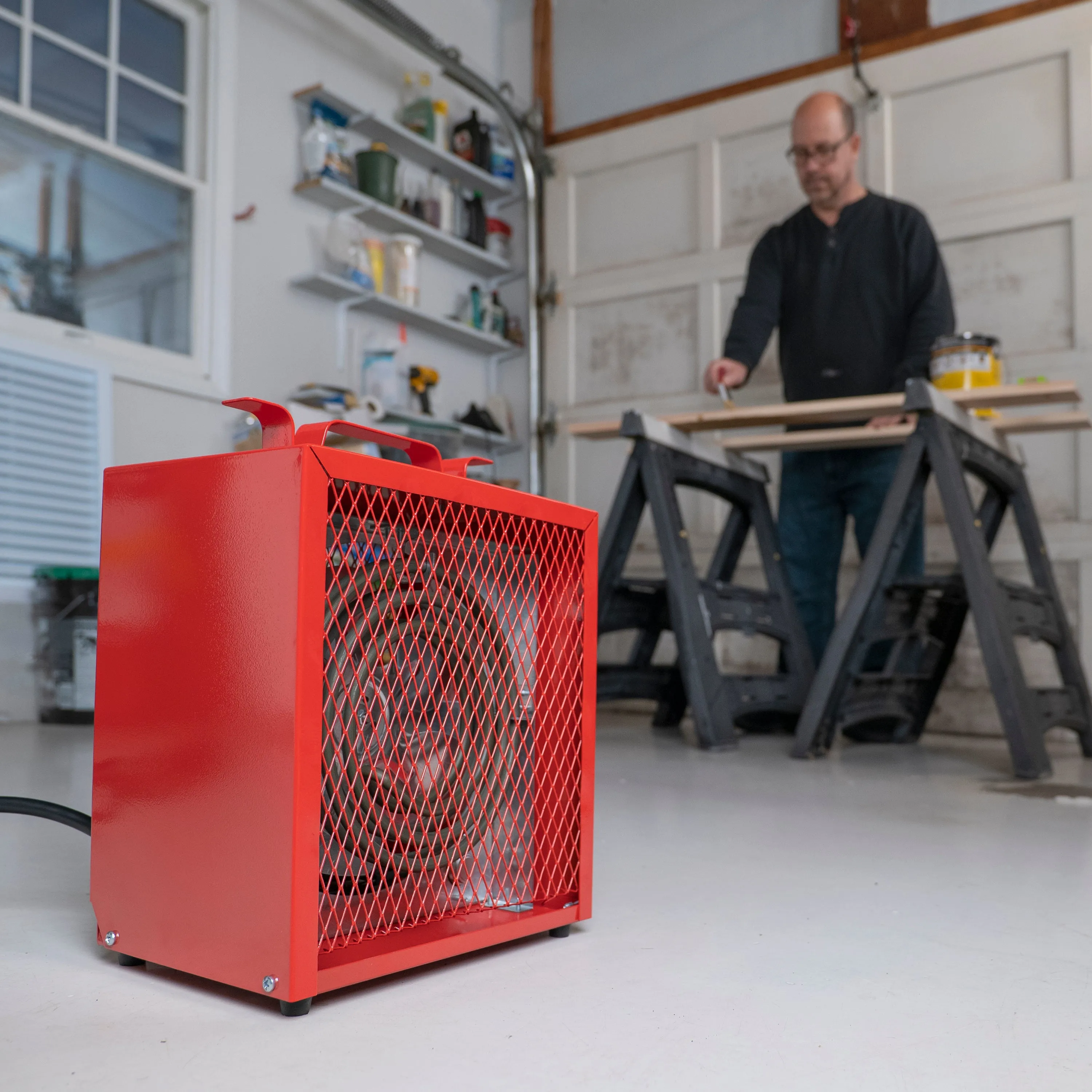 Comfort Zone Portable Fan-Forced Industrial Space Heater in Red