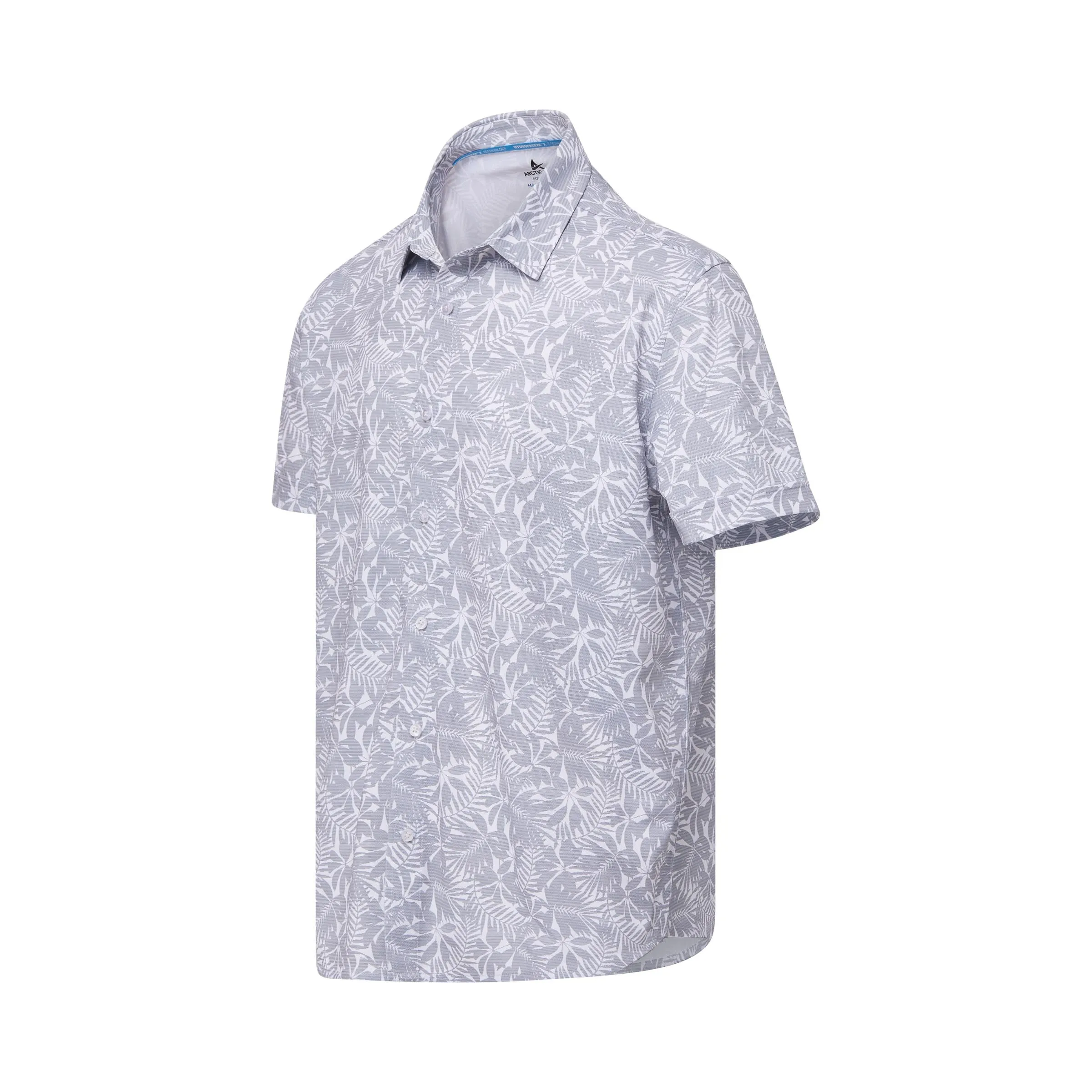 Cooling Magnetic Front Polo Short Sleeves in Grey Palm