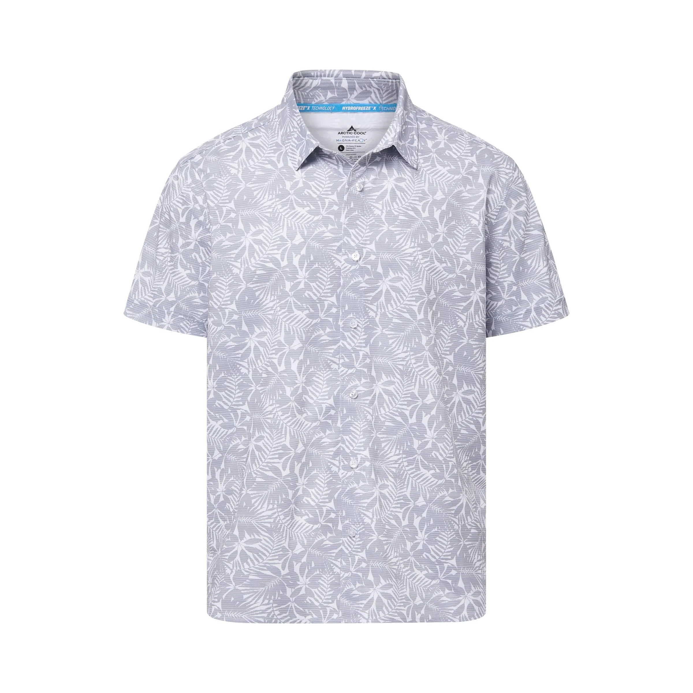 Cooling Magnetic Front Polo Short Sleeves in Grey Palm