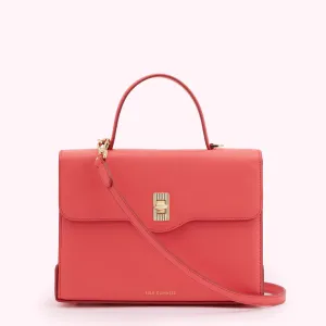 CORAL LARGE LIP TURN LOCK QUEENIE HANDBAG