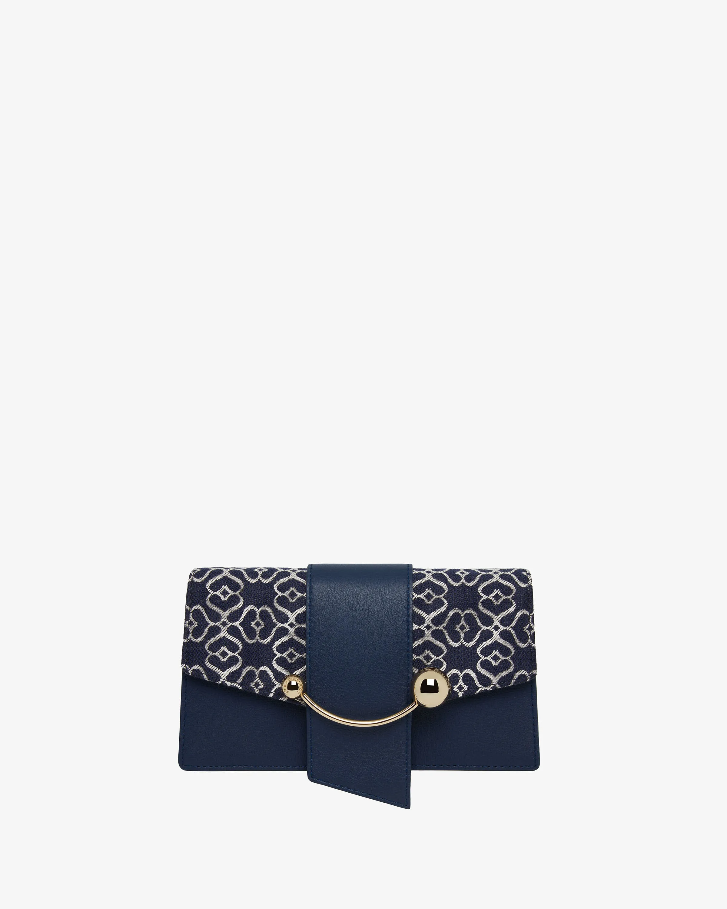 Crescent on a chain - Monogram Jacquard/Leather Dark Navy