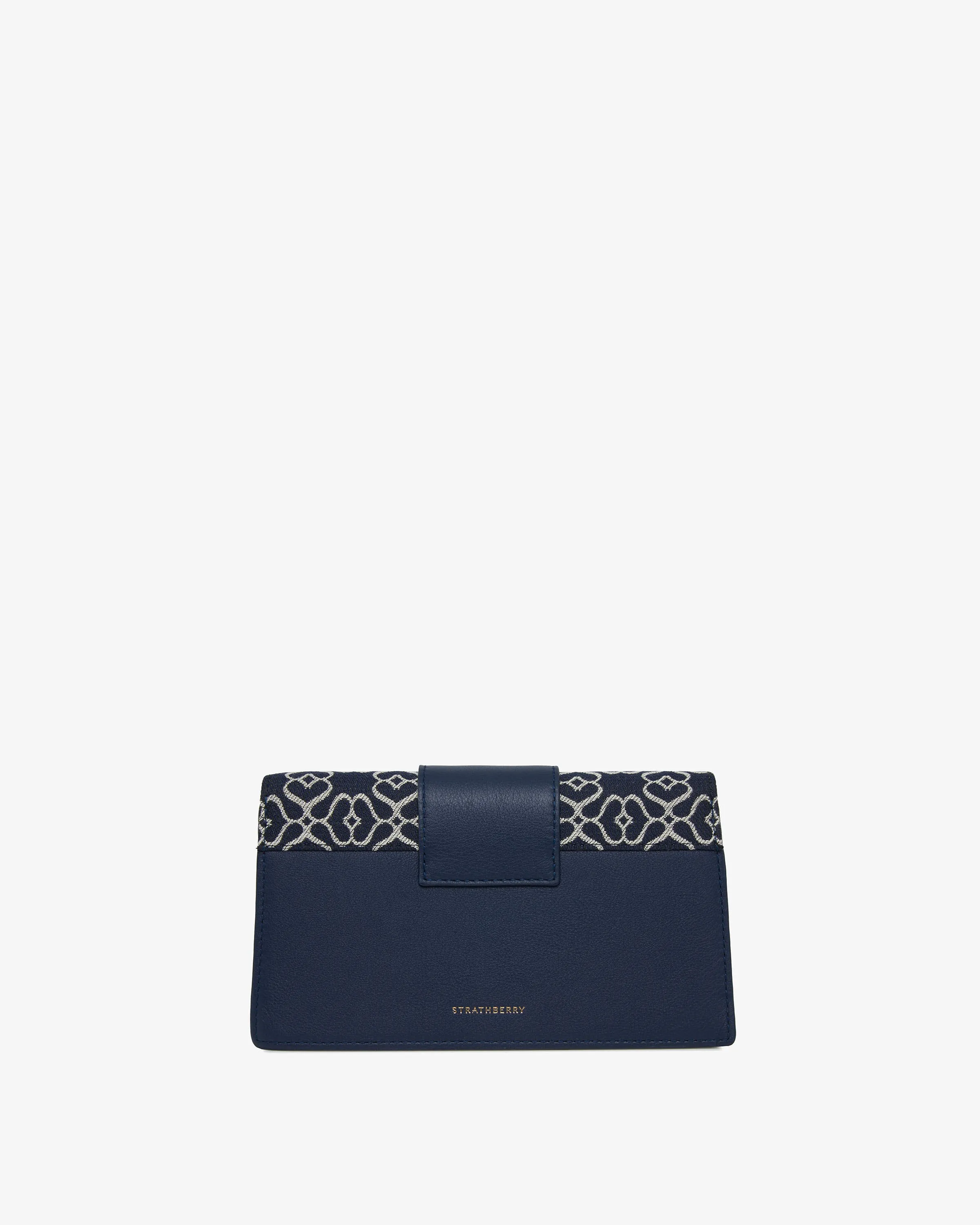 Crescent on a chain - Monogram Jacquard/Leather Dark Navy