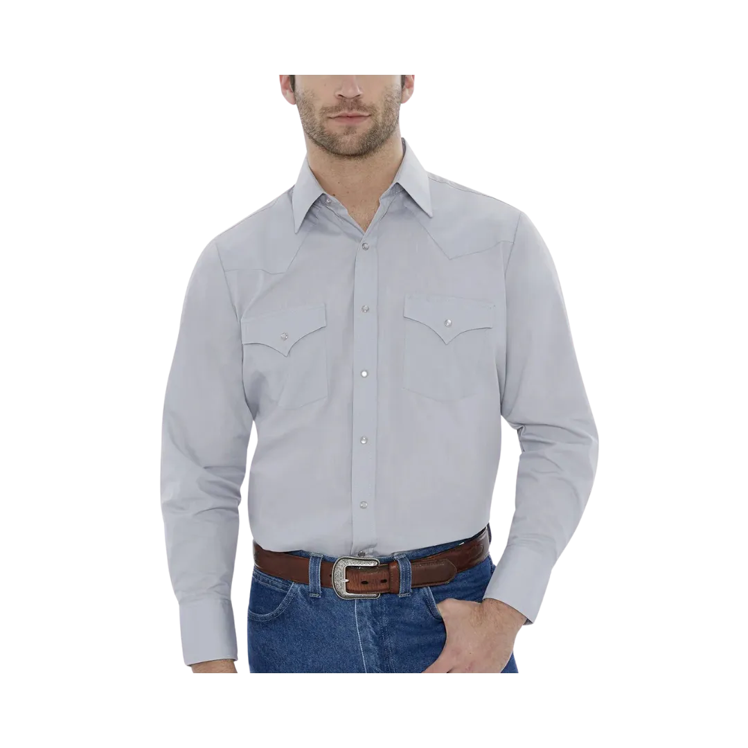 Ely & Walker Men's Grey Solid Western Snap Shirt