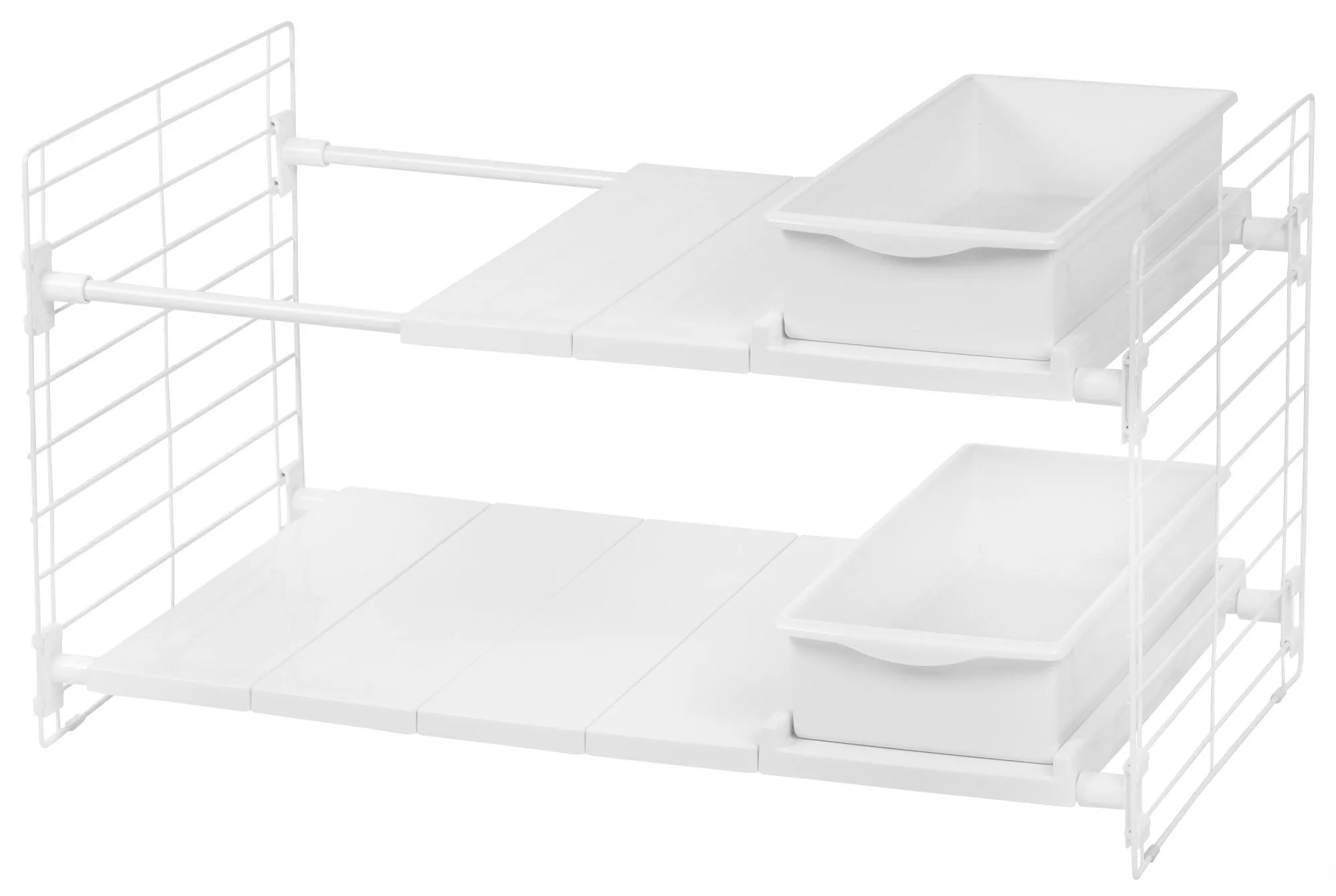 Expandable Under-sink Organizer with Two Sliding Drawers