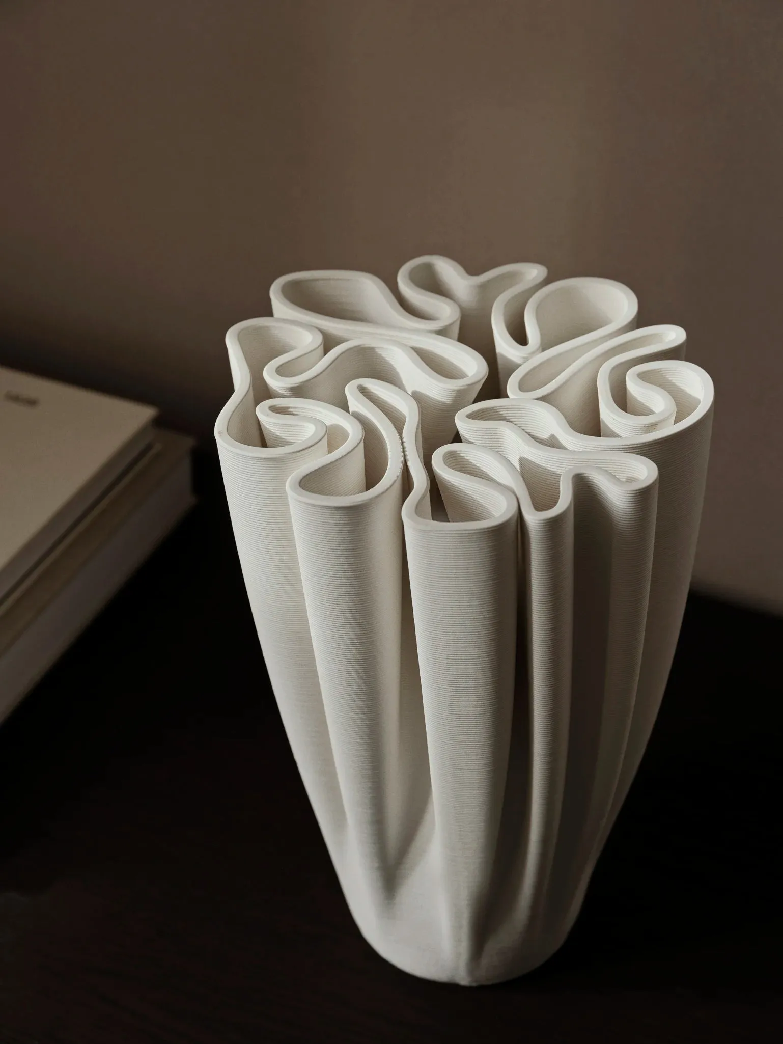 ferm Living Dedali Vase in Off-White 3D Printed Stoneware